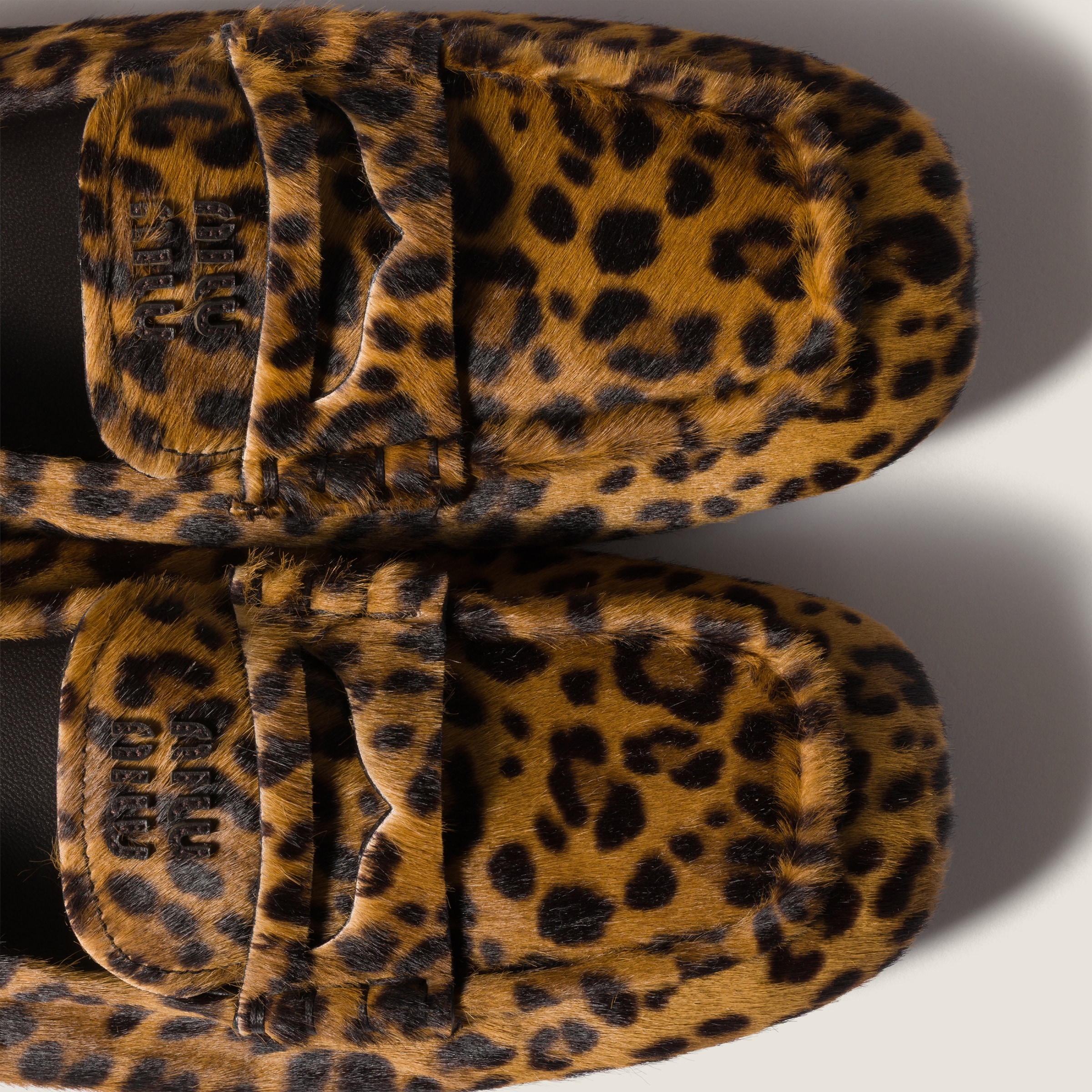 Miu Miu Ruches Printed Leather Loafers In Animal Print