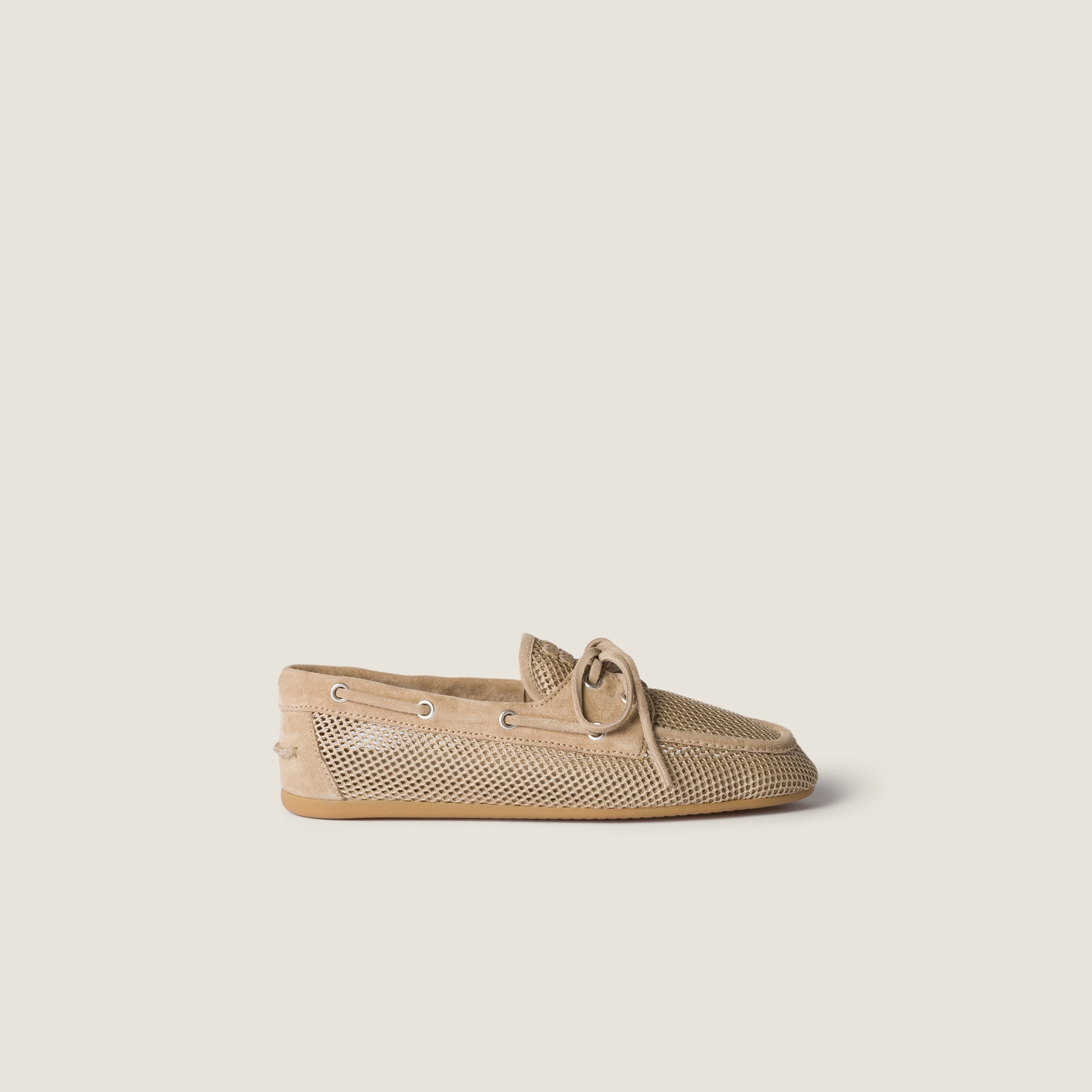 Miu Miu Mesh and suede Deck shoes