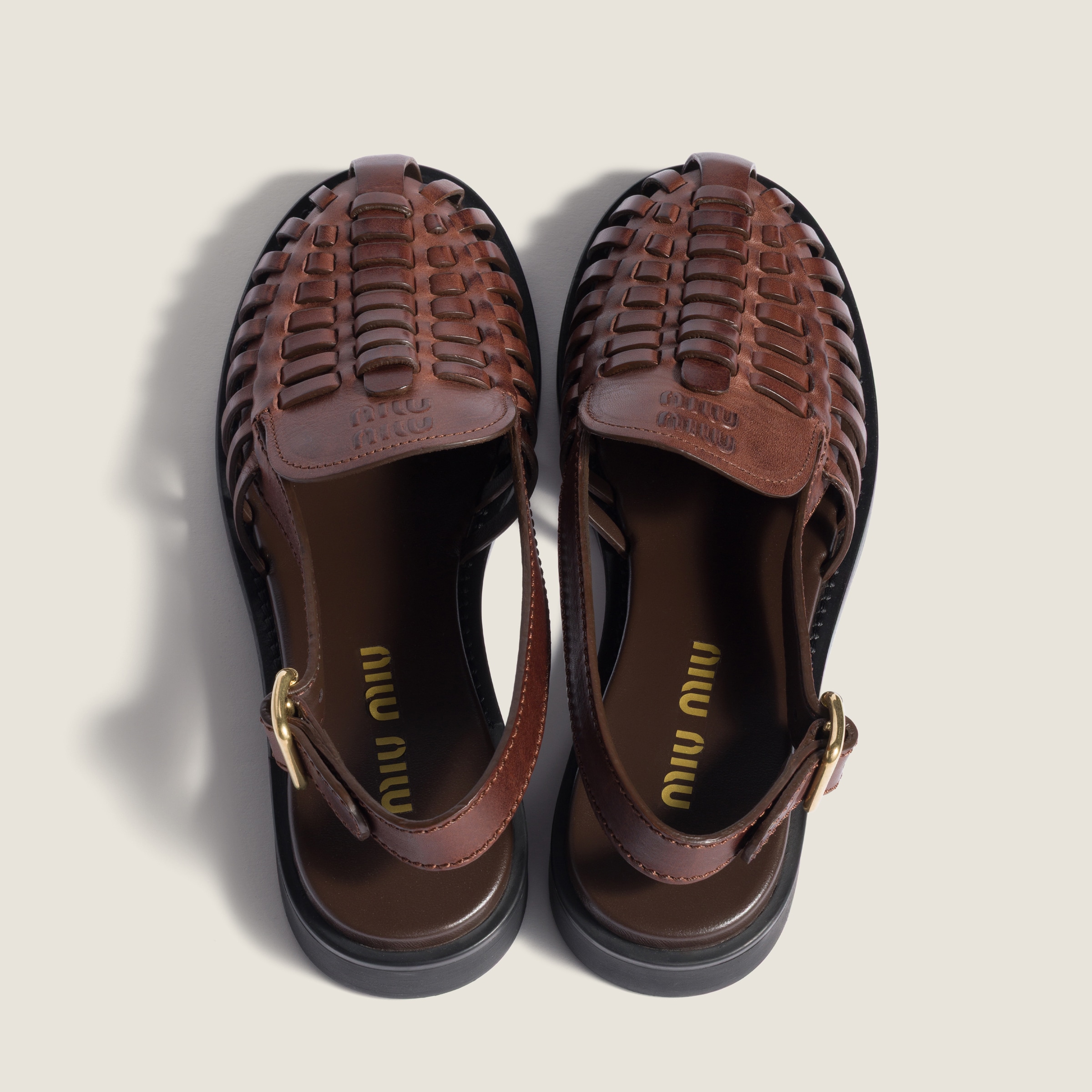 Leather slingback loafers