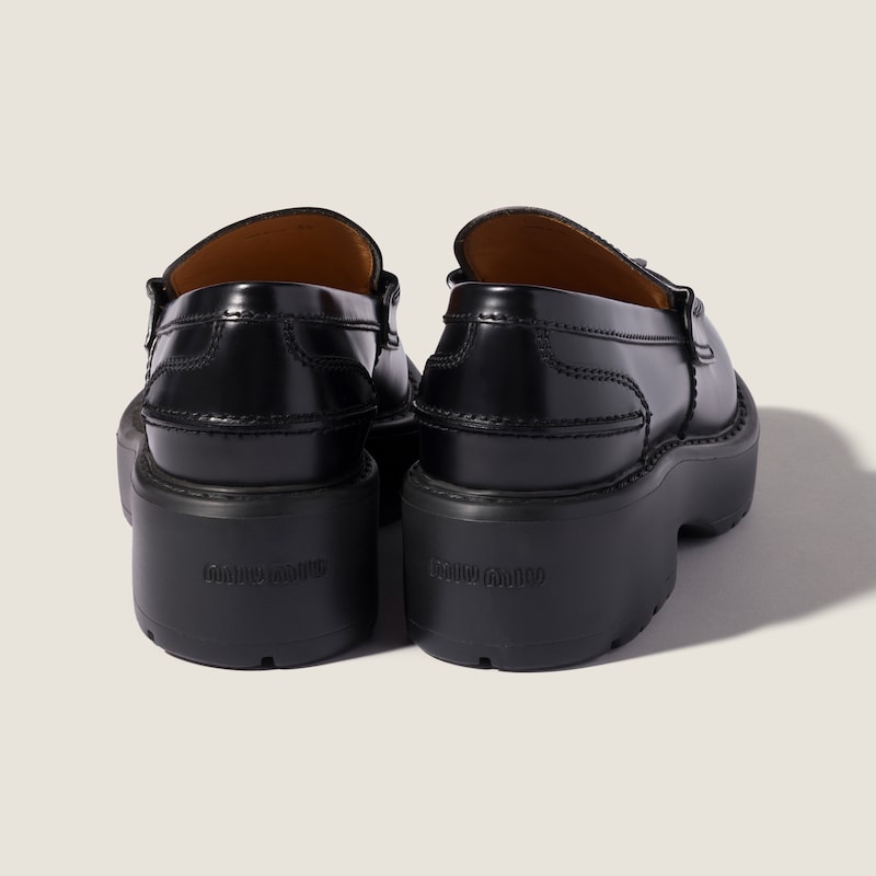 Brushed leather loafers