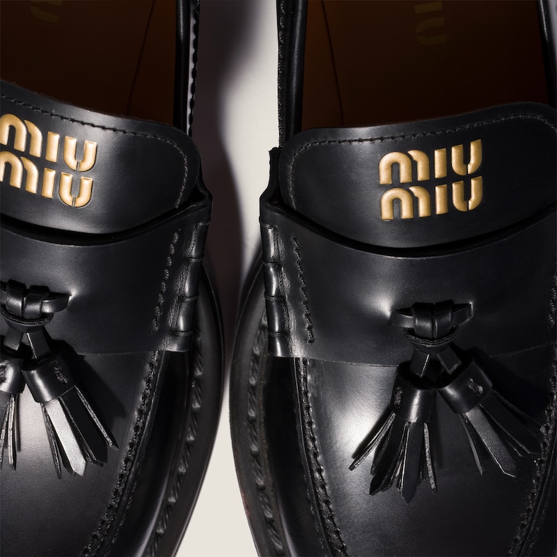 Brushed leather loafers