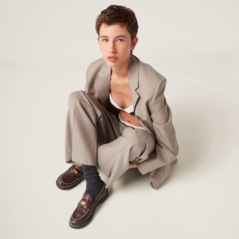 ヴィンテージ加工 レザー ペニーローファー