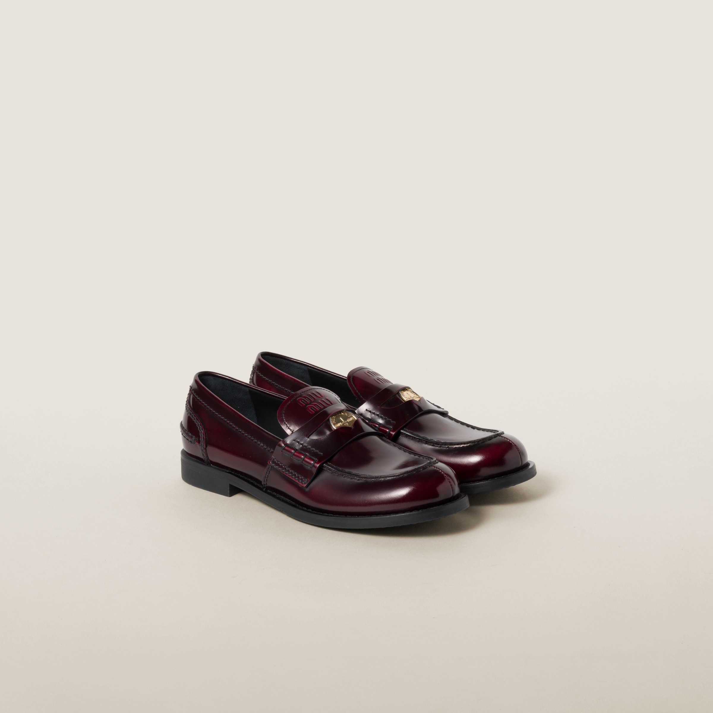 Miu Miu Leather Penny Loafers | Black | FARFETCH