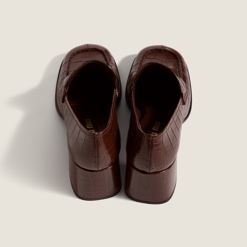 Croco-print leather loafers