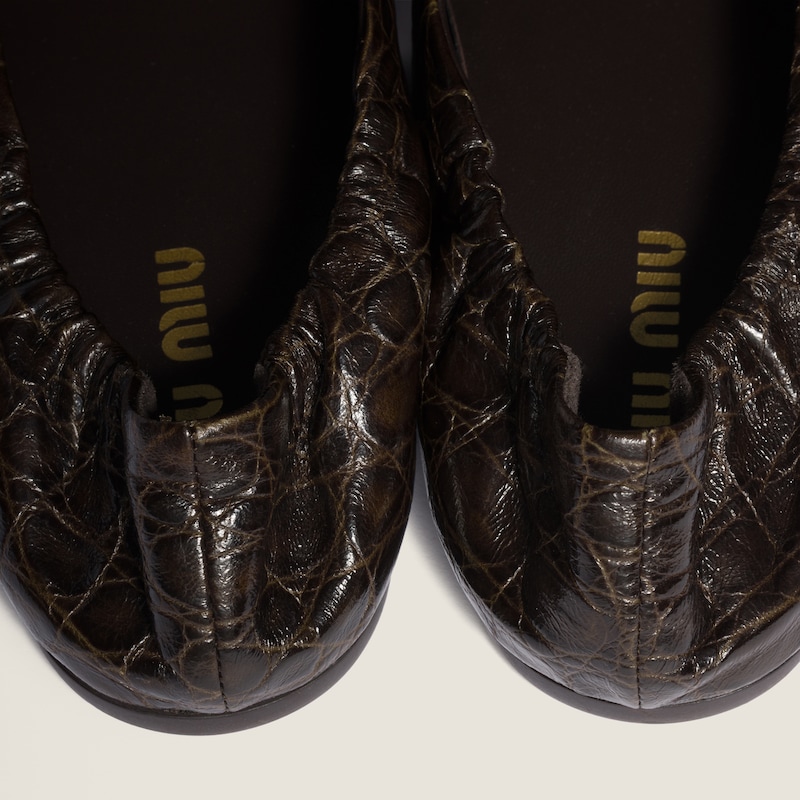 Crocodile embossed calfskin loafers