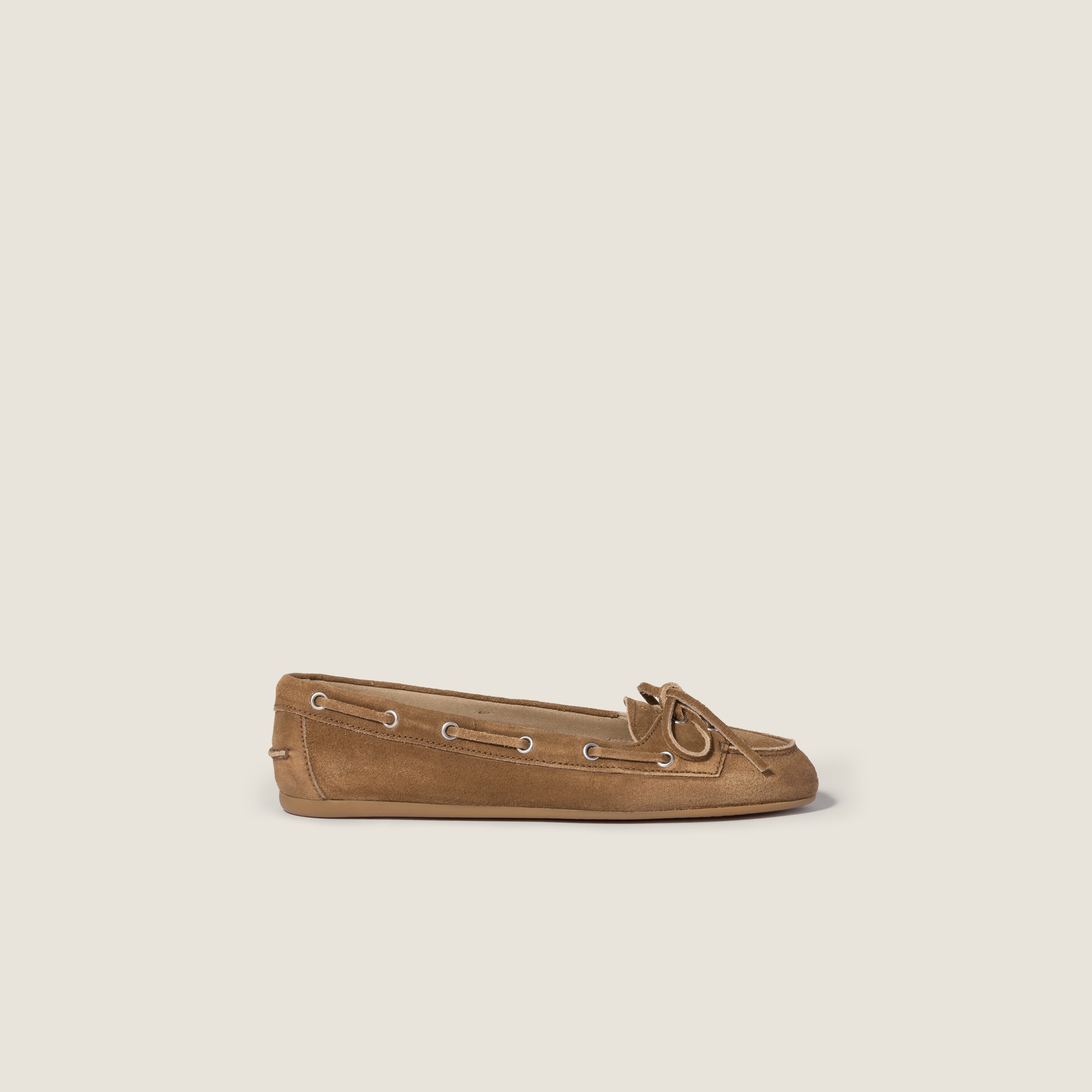 Deck suede loafers by Miu Miu
