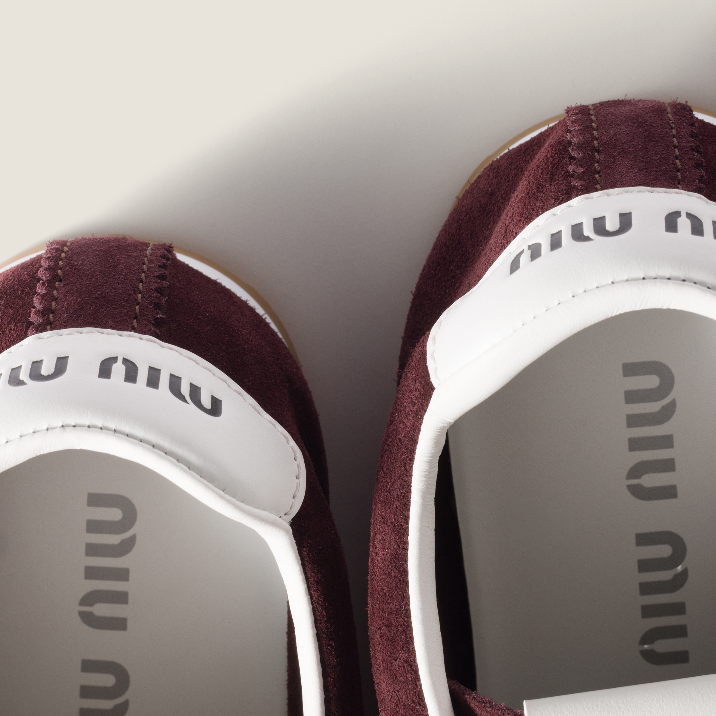 Miu Miu Plume Suede Sneakers In Brown