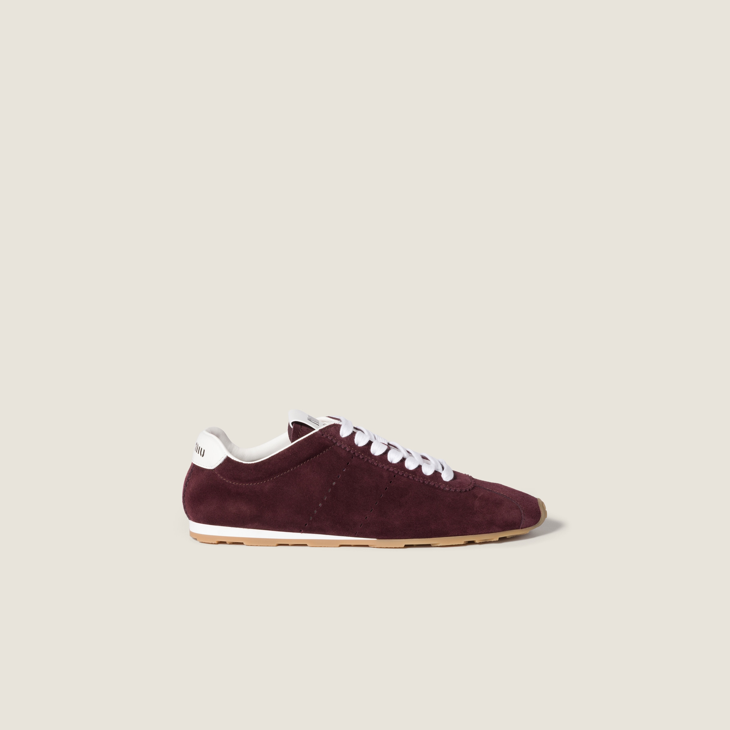 Miu Miu Plume Suede Sneakers In Brown
