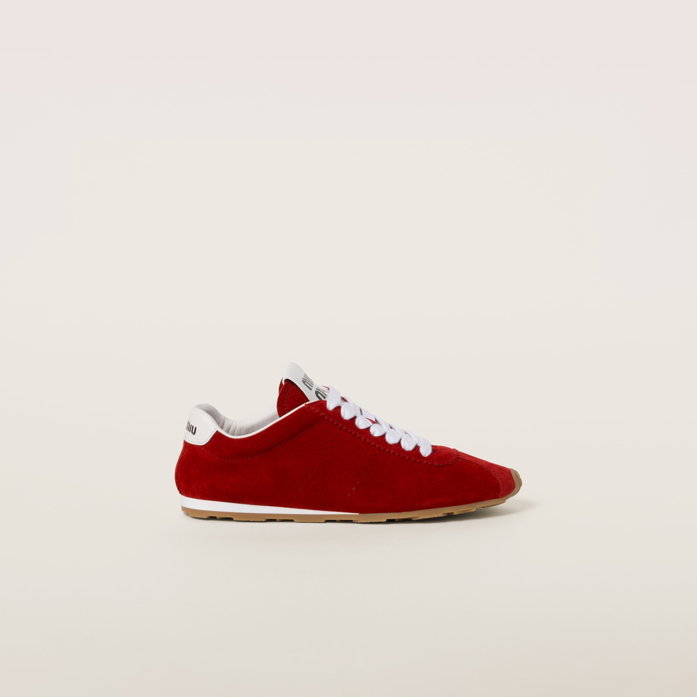 Scarlet Plume Suede Sneakers Miu Miu