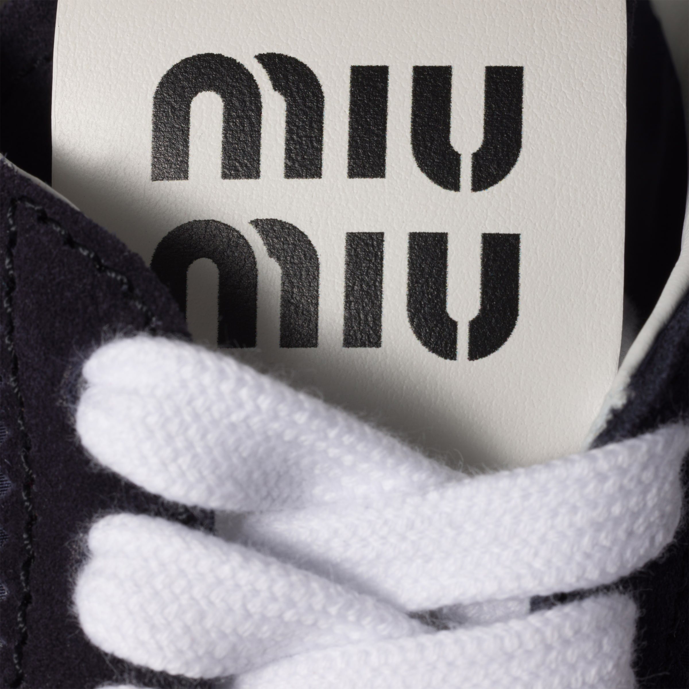 Miu Miu Fabric And Suede Sneakers With Contrast Sole In Navy