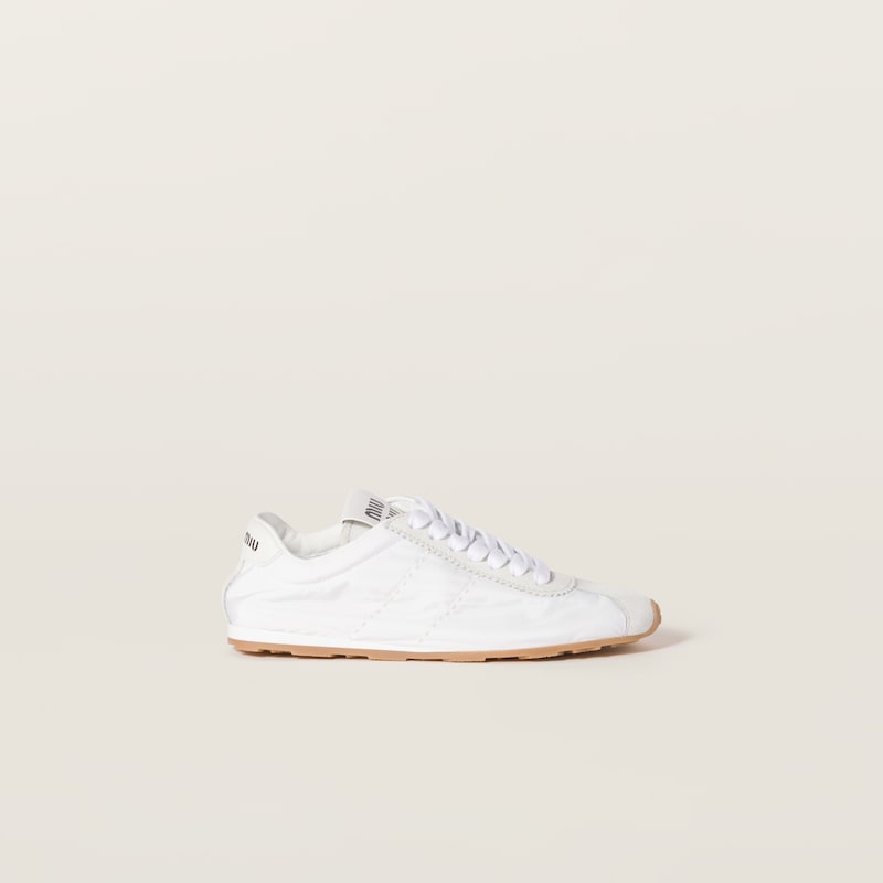 Plume technical fabric and suede sneakers