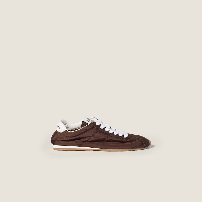 Plume technical fabric and suede sneakers