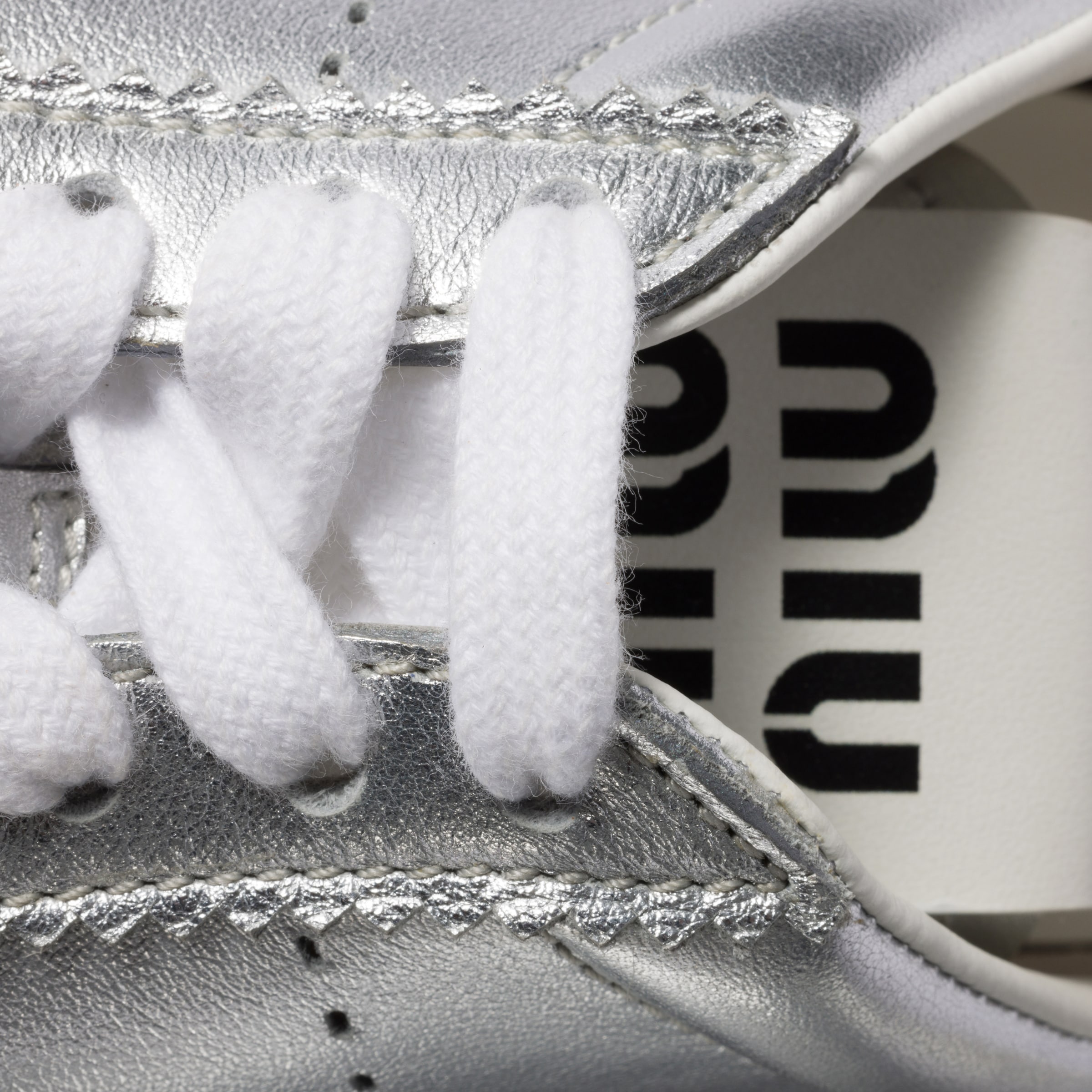 Silver Plume Mordoré Calfskin Sneakers | Miu Miu