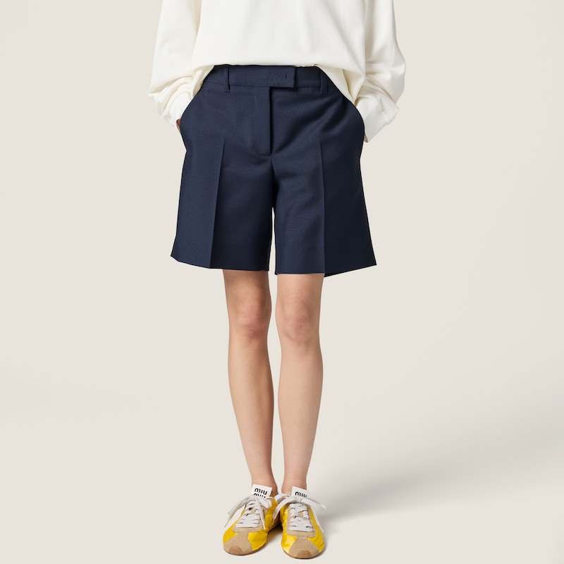 Plume technical fabric and suede sneakers