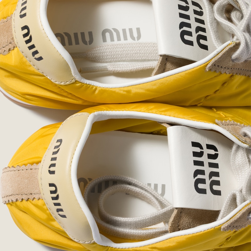 Plume technical fabric and suede sneakers