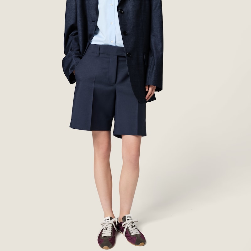 Plume technical fabric and suede sneakers