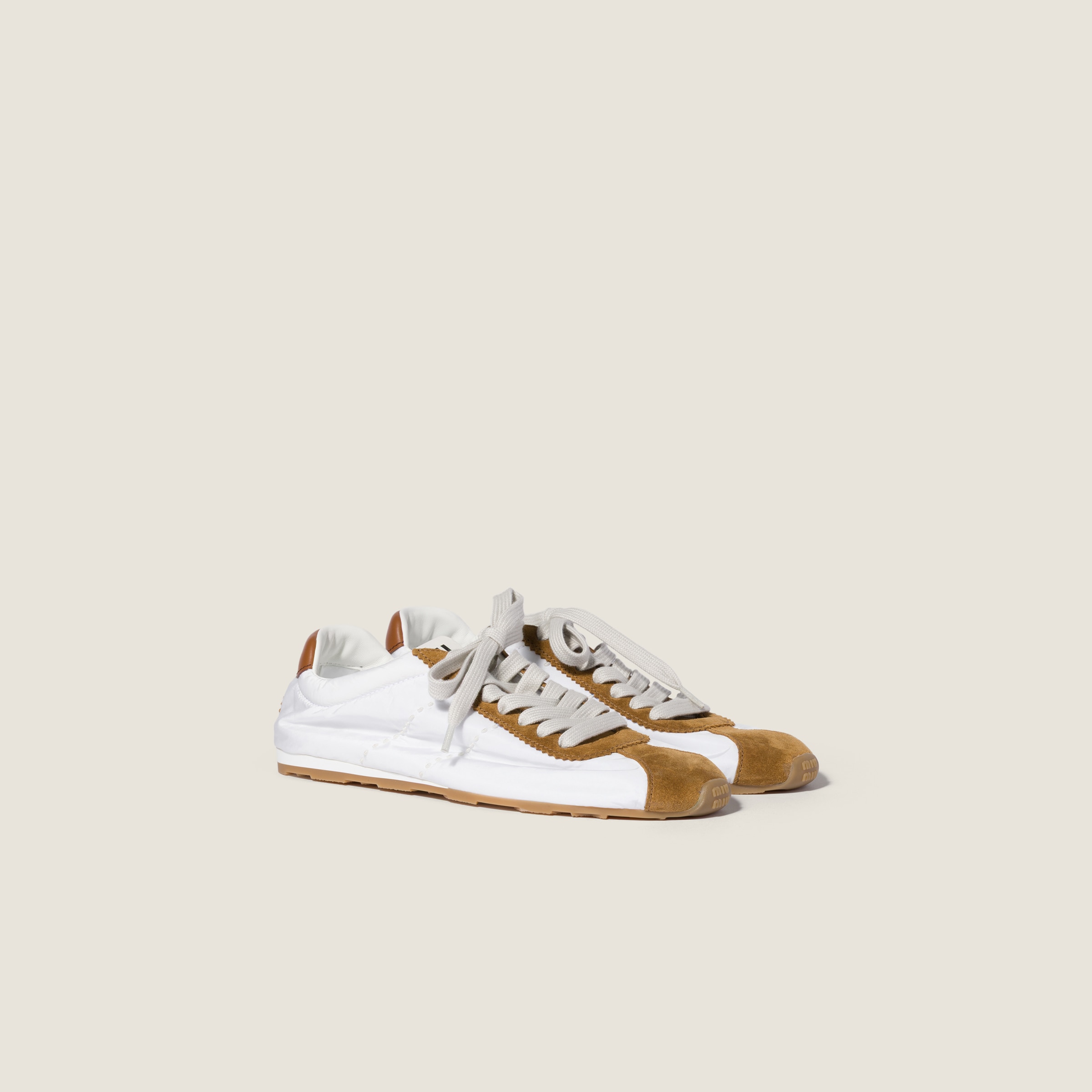 Plume technical fabric and suede sneakers