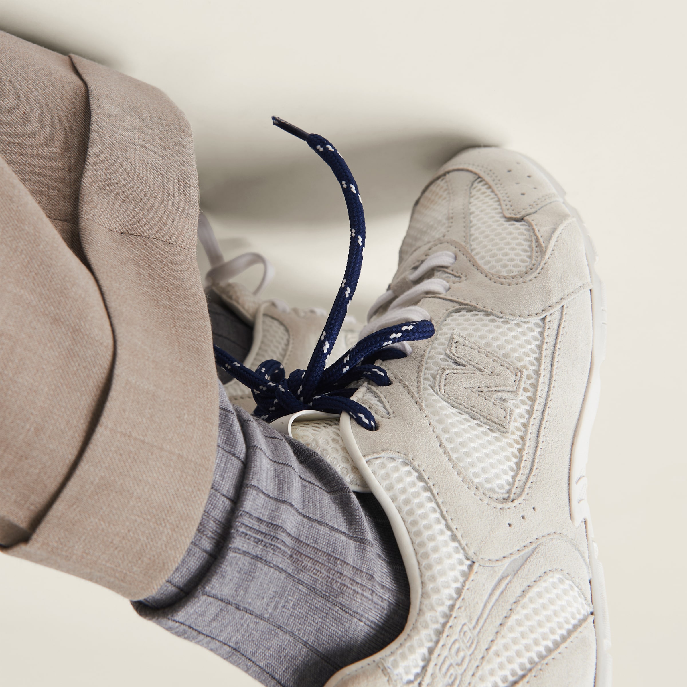 Miu Sneakers Balance Smoky White Calfskin