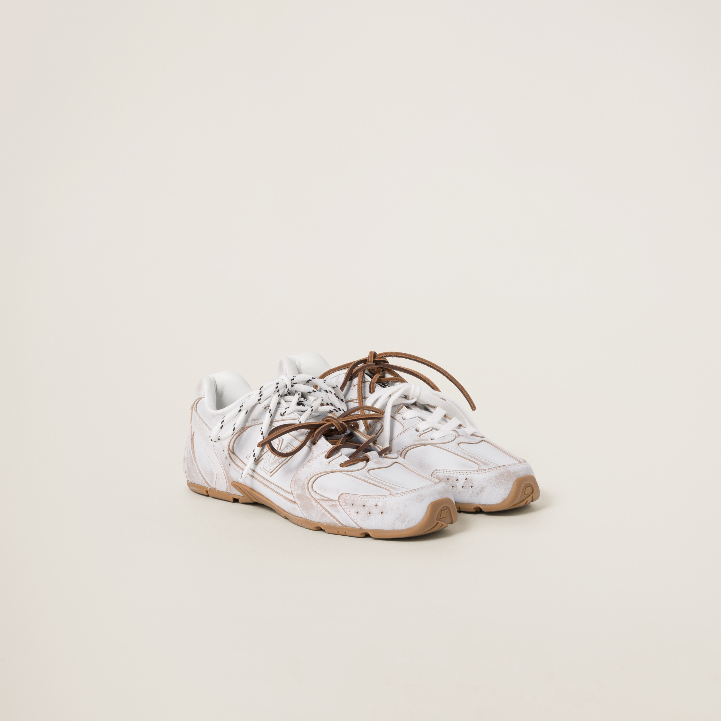 New balance white leather sneakers sales