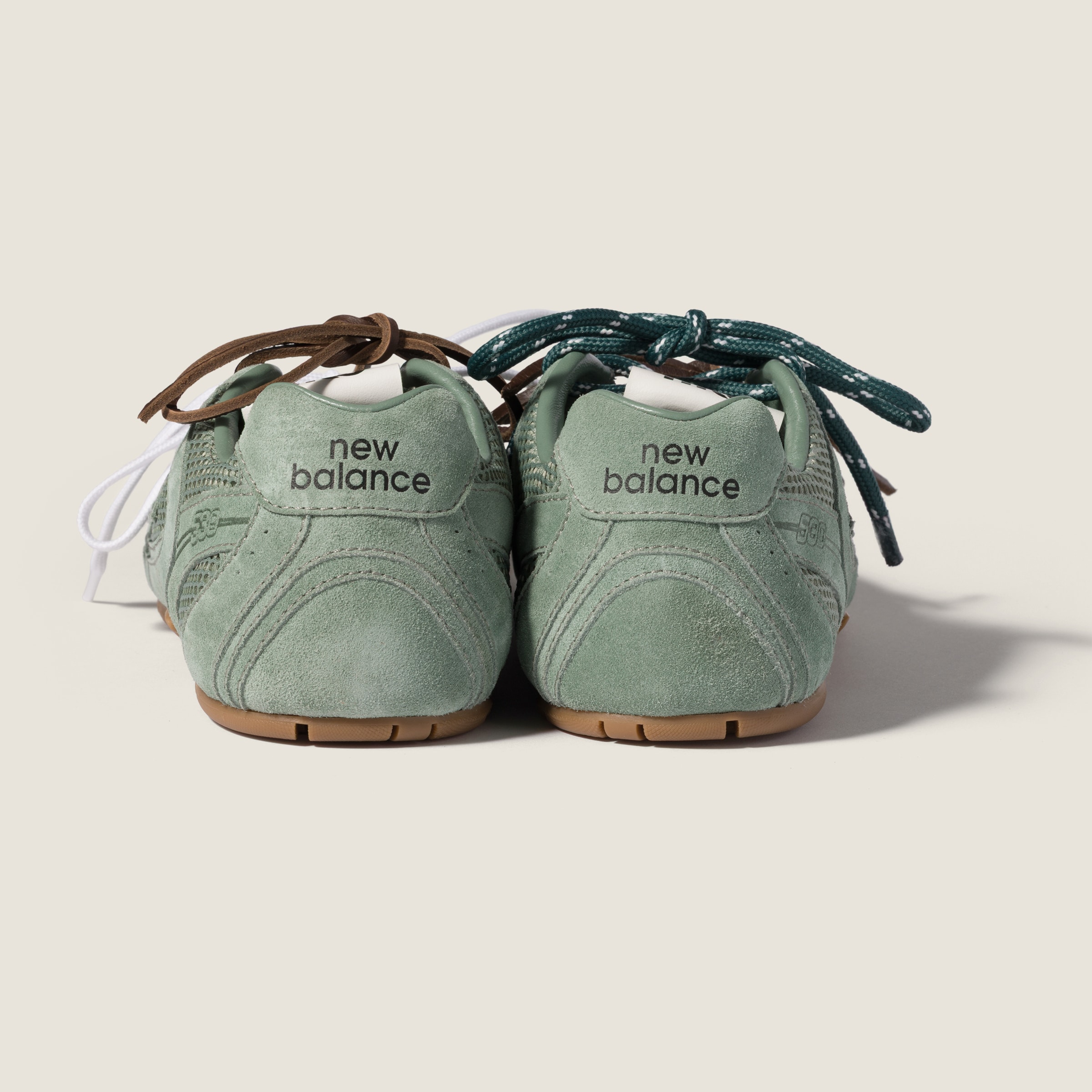 Sage Green New Balance X Miu Miu 530 Sl Suede And Mesh Sneakers