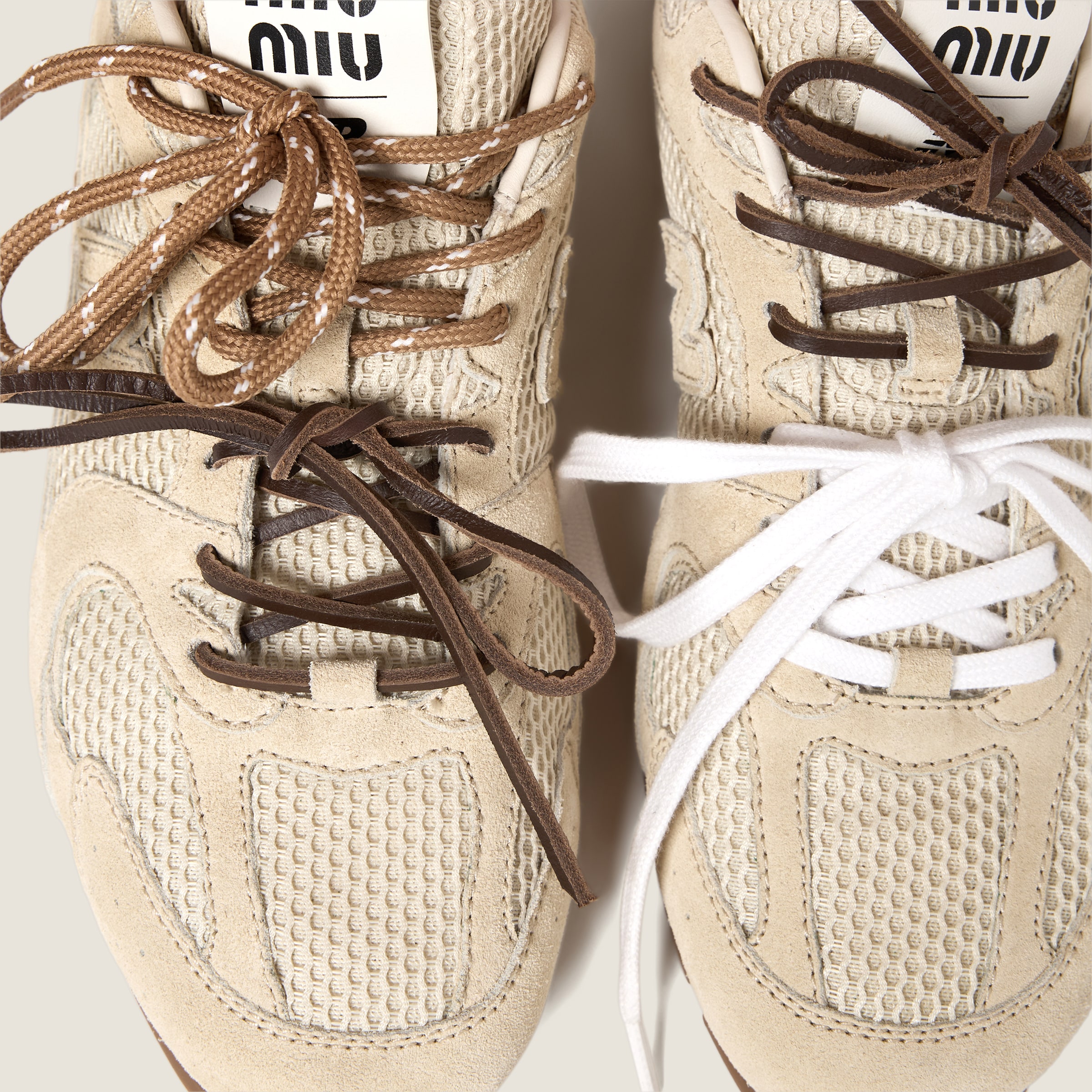 Butter Yellow New Balance X Miu Miu 530 Sl Suede And Mesh Sneakers