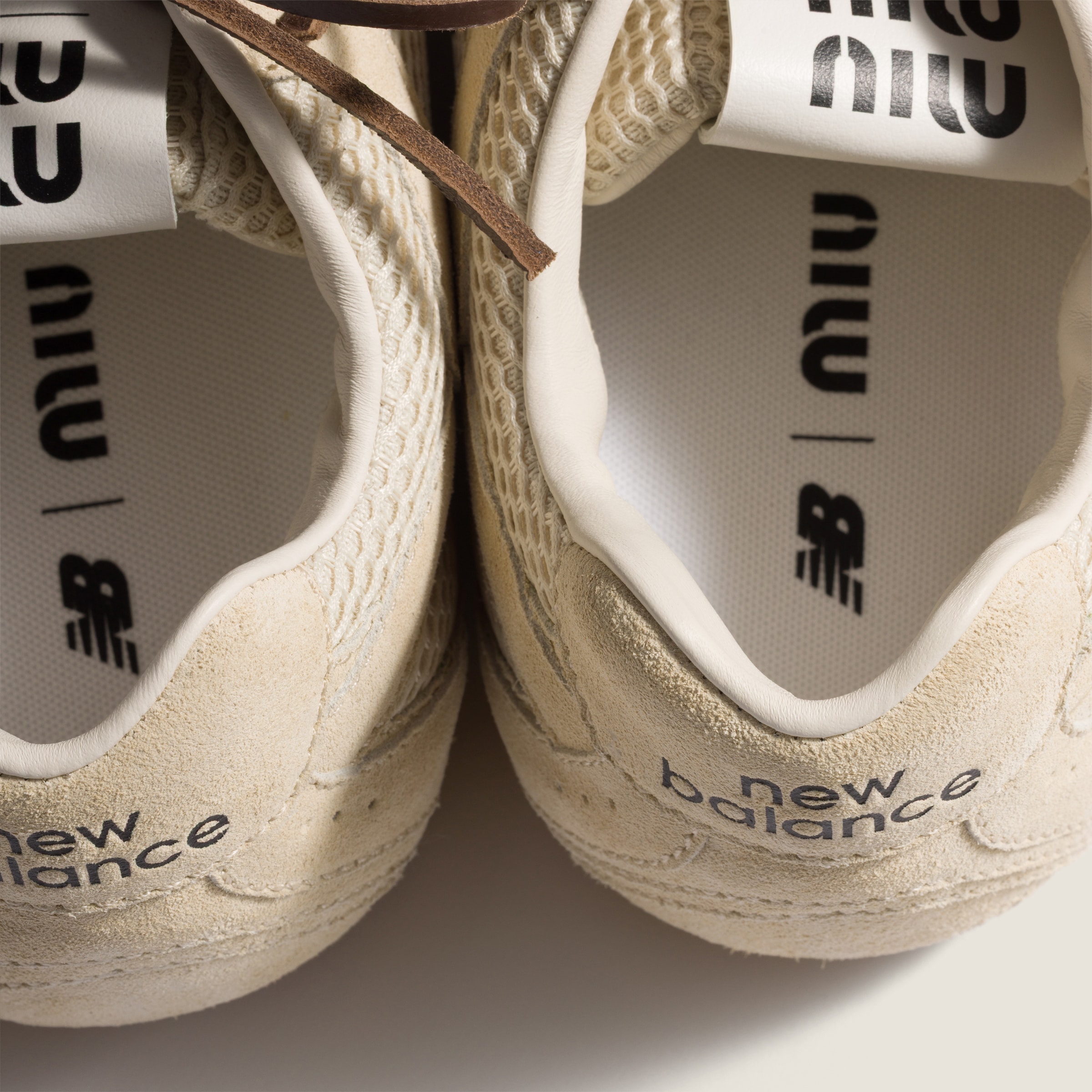 Butter Yellow New Balance X Miu Miu 530 Sl Suede And Mesh Sneakers