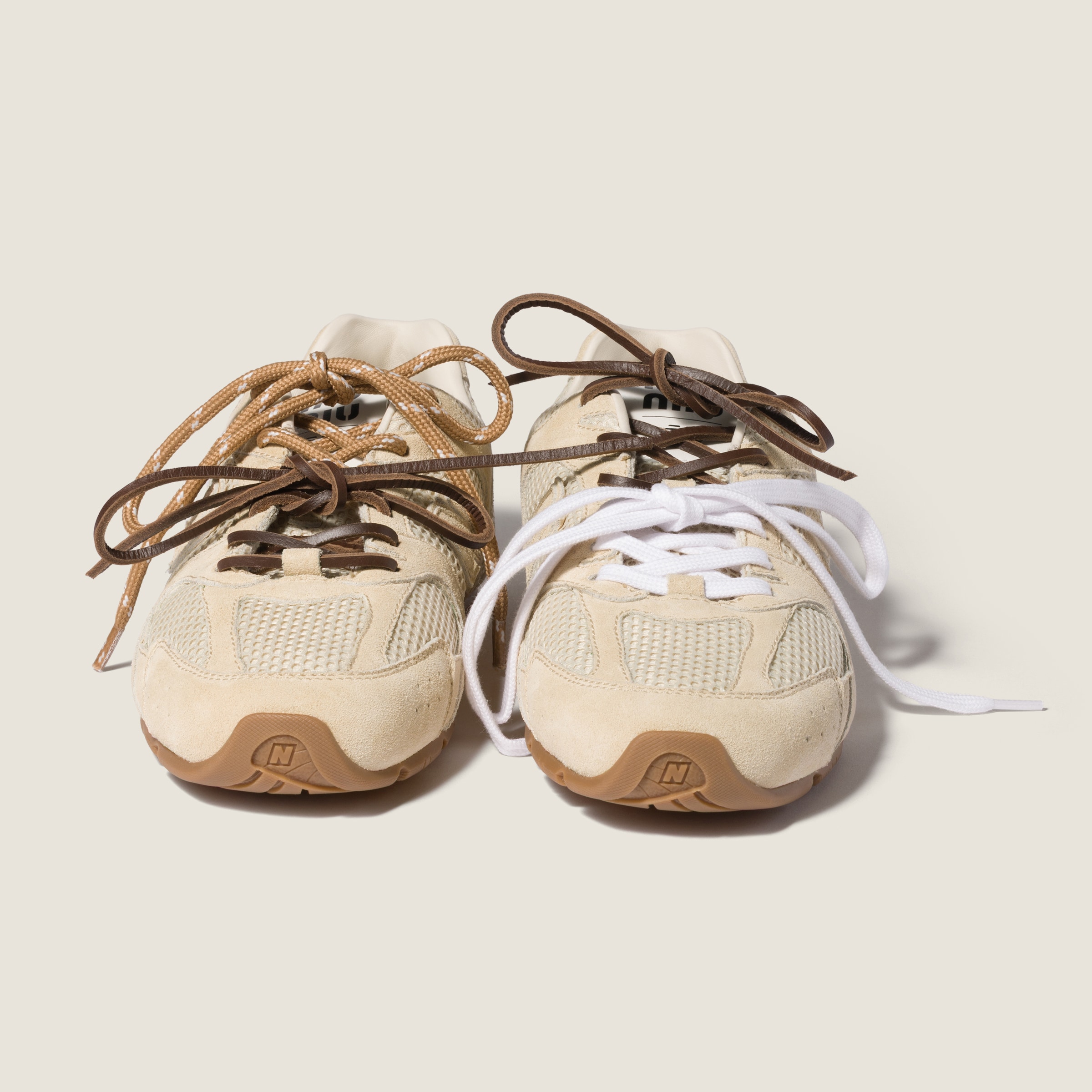 Butter Yellow New Balance X Miu Miu 530 Sl Suede And Mesh Sneakers
