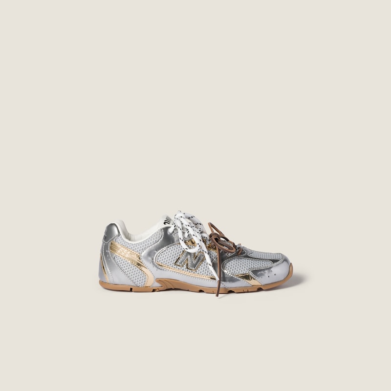 New Balance X Miu Miu 530 SL metallic leather and mesh sneakers