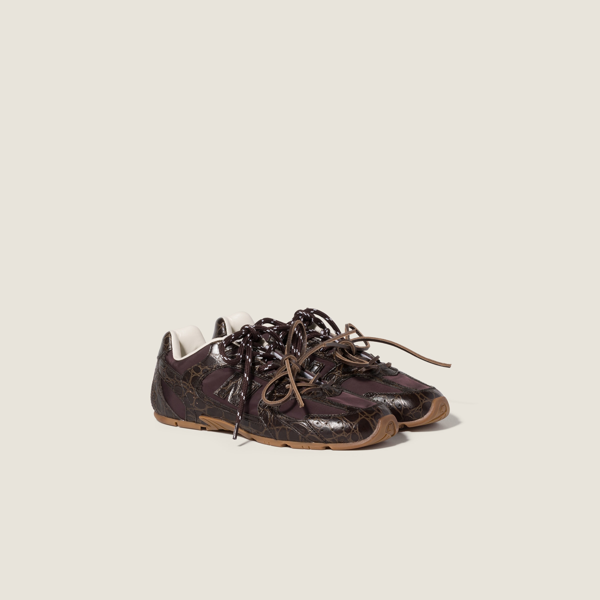 Dark Brown New Balance X Miu Miu 530 Sl Crocodile Embossed