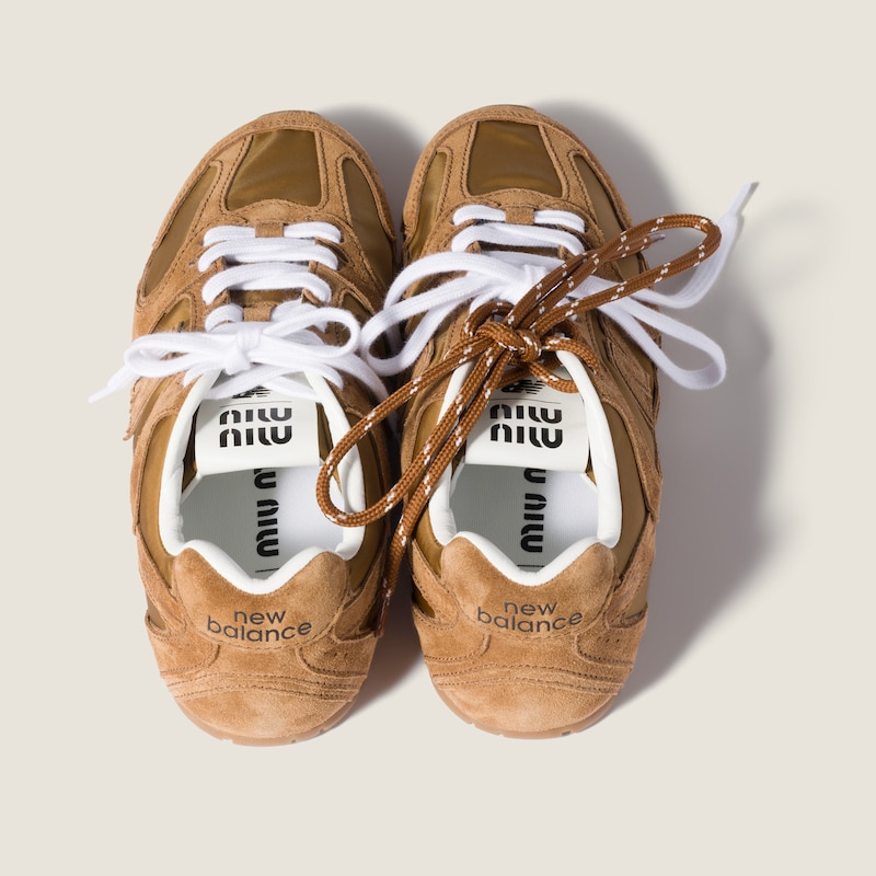 New Balance X Miu Miu 530 SL 테크니컬 패브릭 & 스웨이드 스니커즈