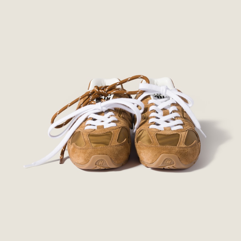 New Balance X Miu Miu 530 SL 테크니컬 패브릭 & 스웨이드 스니커즈