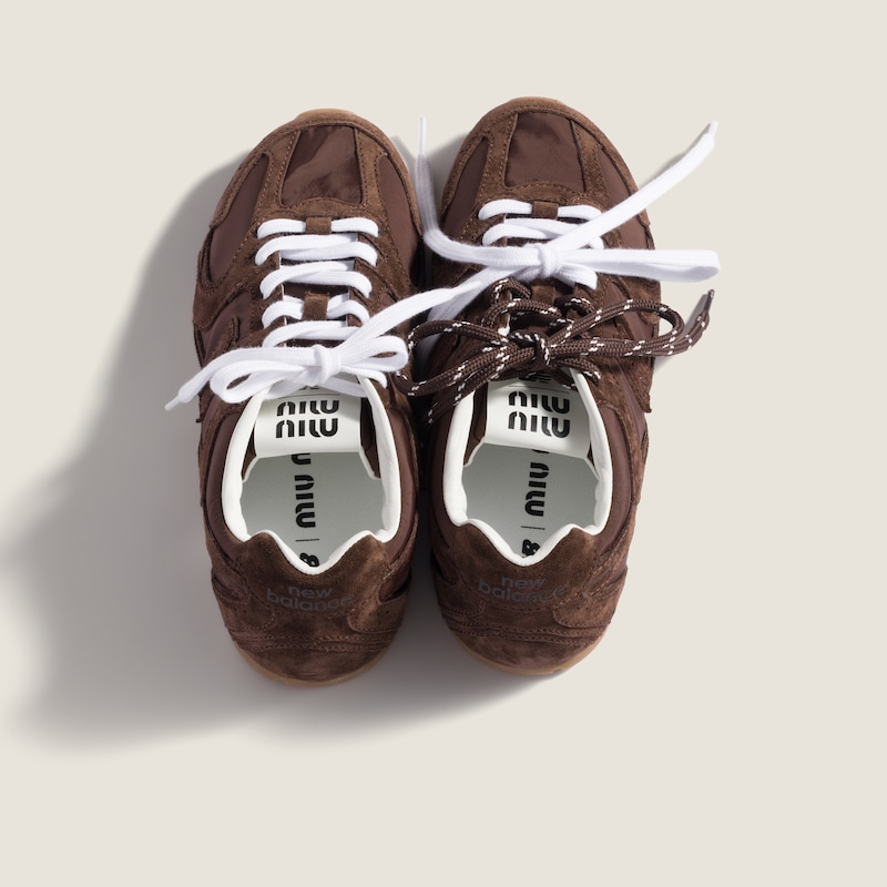 New Balance X Miu Miu 530 SL 테크니컬 패브릭 & 스웨이드 스니커즈