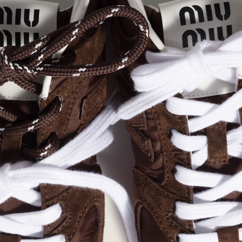 New Balance X Miu Miu 530 SL 테크니컬 패브릭 & 스웨이드 스니커즈