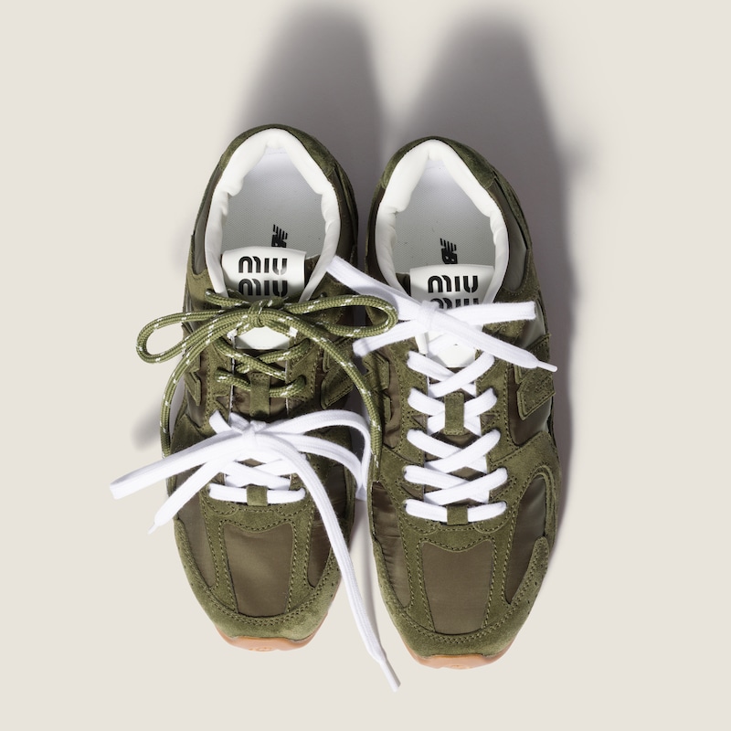 New Balance X Miu Miu 530 SL 테크니컬 패브릭 & 스웨이드 스니커즈