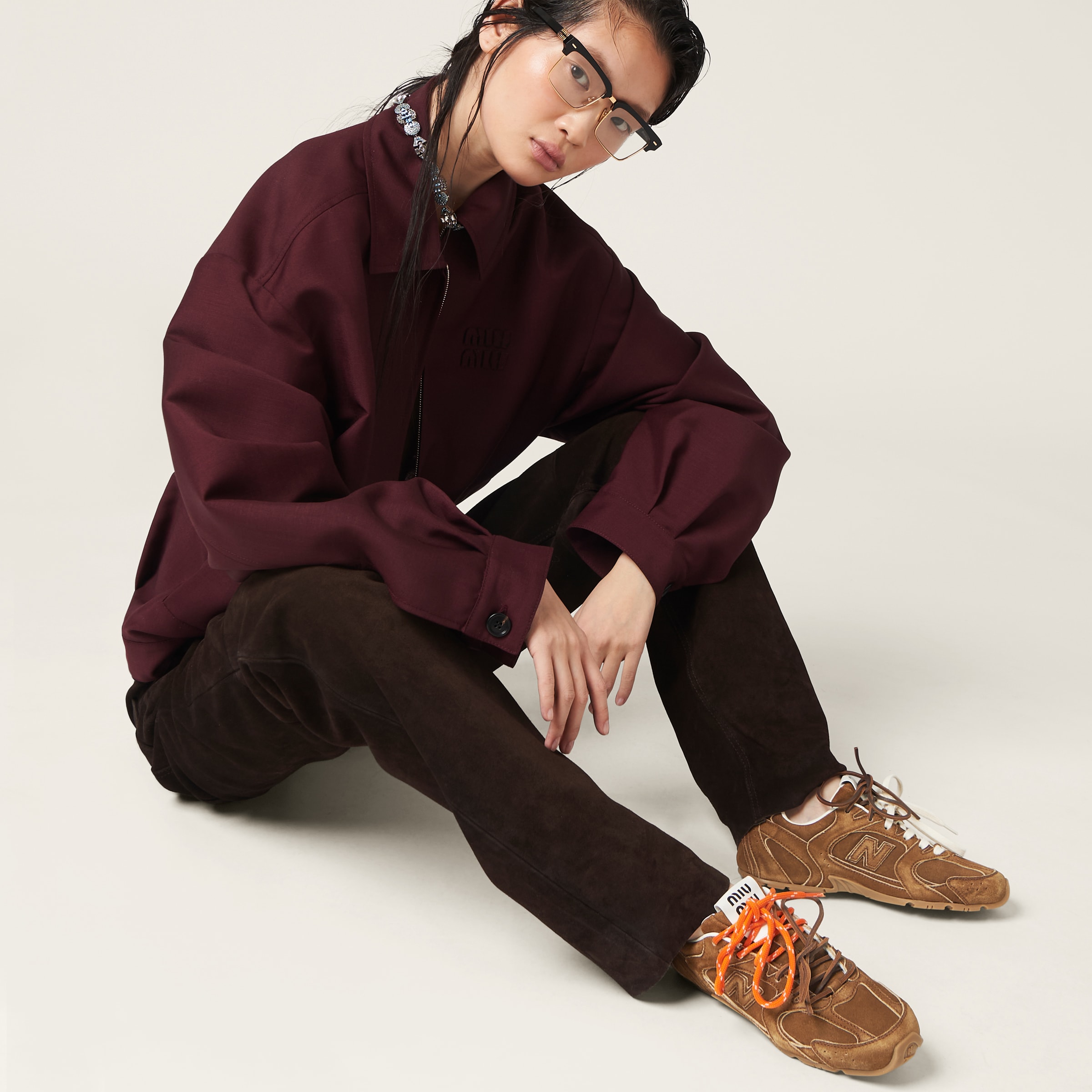 Cinnamon New Balance X Miu Miu 530 Sl Suede Sneakers | Miu Miu
