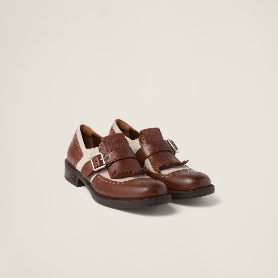 Miu Miu Women Two-Tone Leather Loafers main image 1