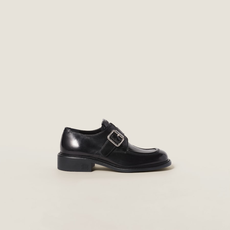 売れ筋がひ贈り物！ 黒 シューズ miumiu 37 （レディース】デザイナーズ 24センチ 靴