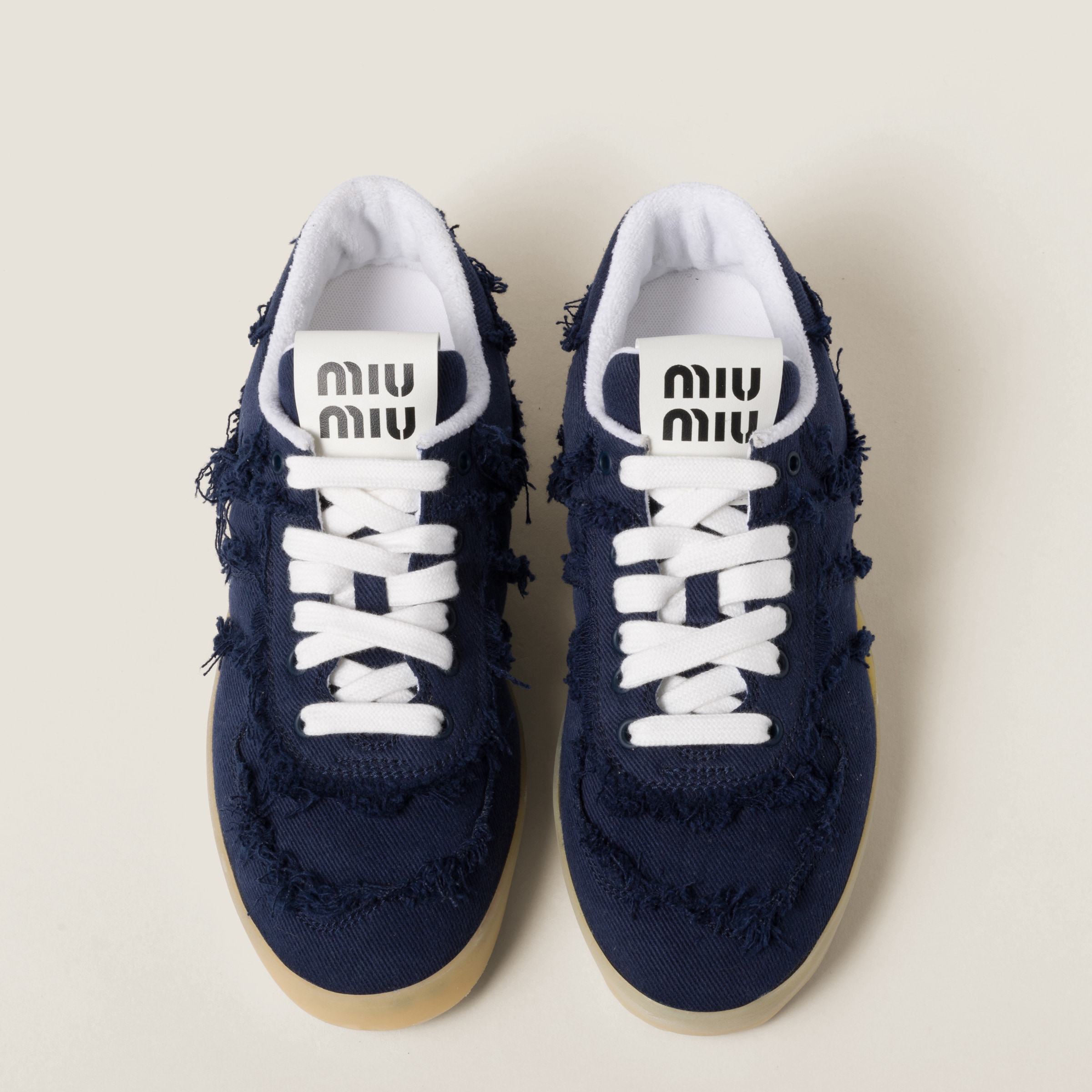 【国内発】MIU MIU ロゴ デニム スニーカー 三越伊勢丹 | MIU MIU/ミュウミュウ通販 | MIU MIU ロゴ付