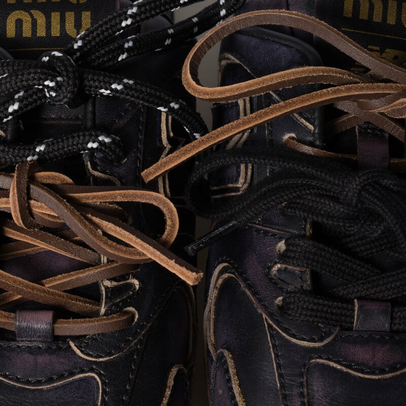 New Balance X Miu Miu 530 SL deco calf leather mules