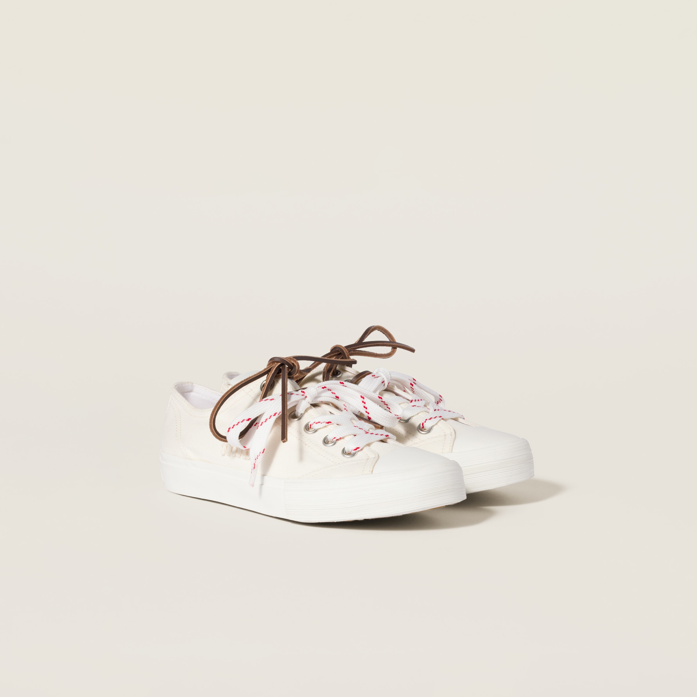 Ivory Washed Denim Sneakers | Miu Miu