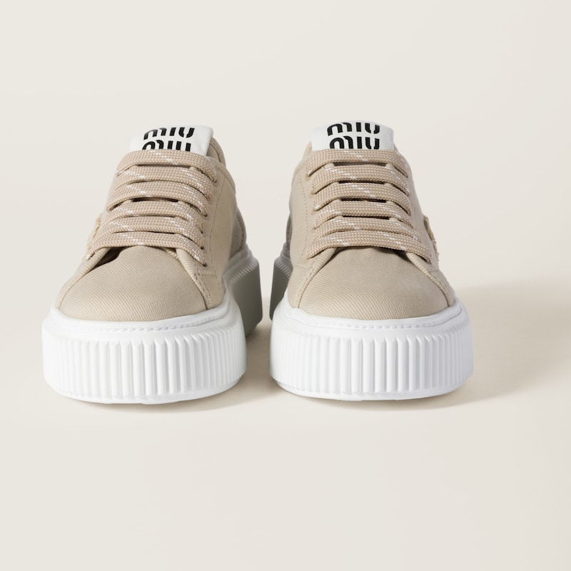 Denim sneakers with logo