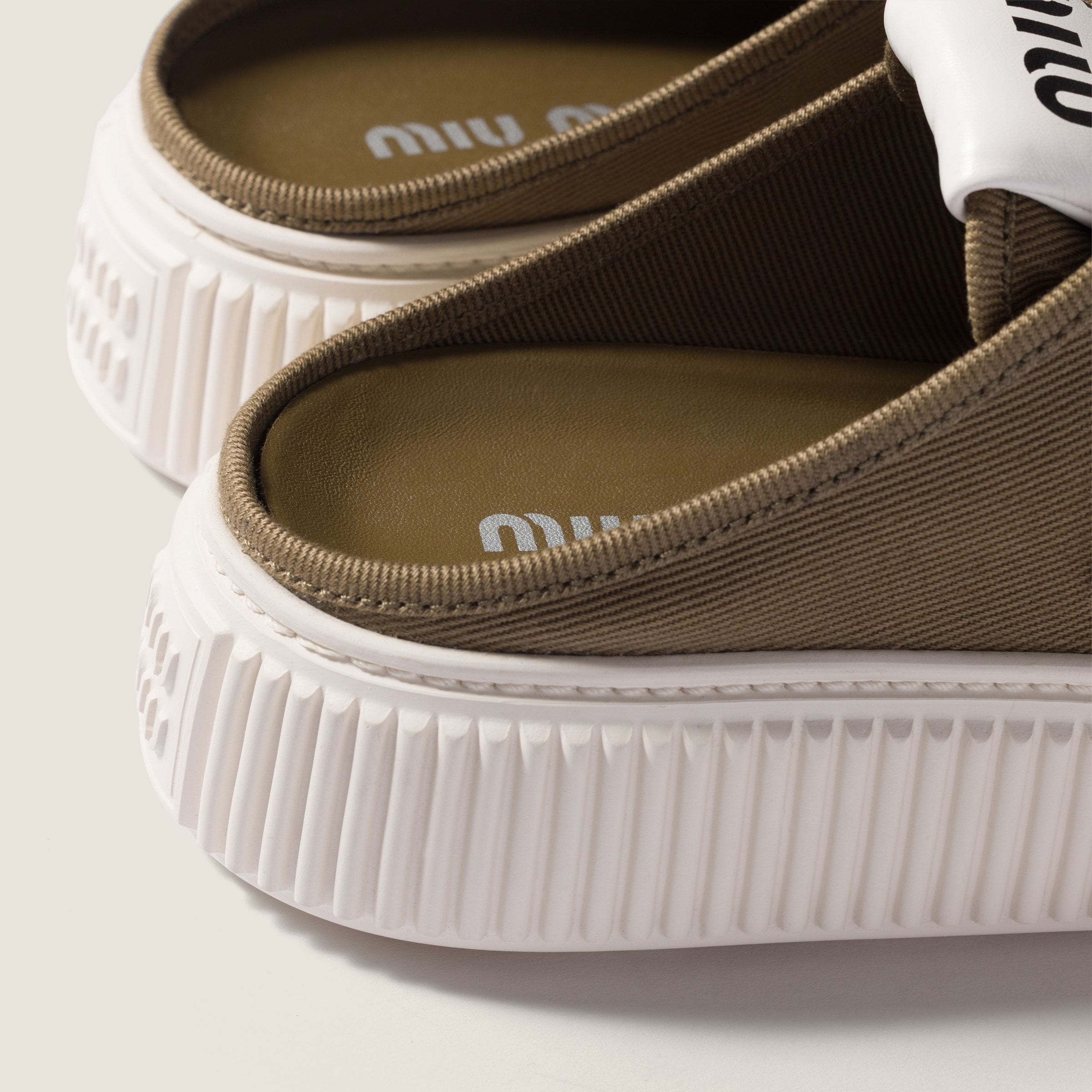 Selva Green Denim Sneaker Mules | Miu Miu - United States