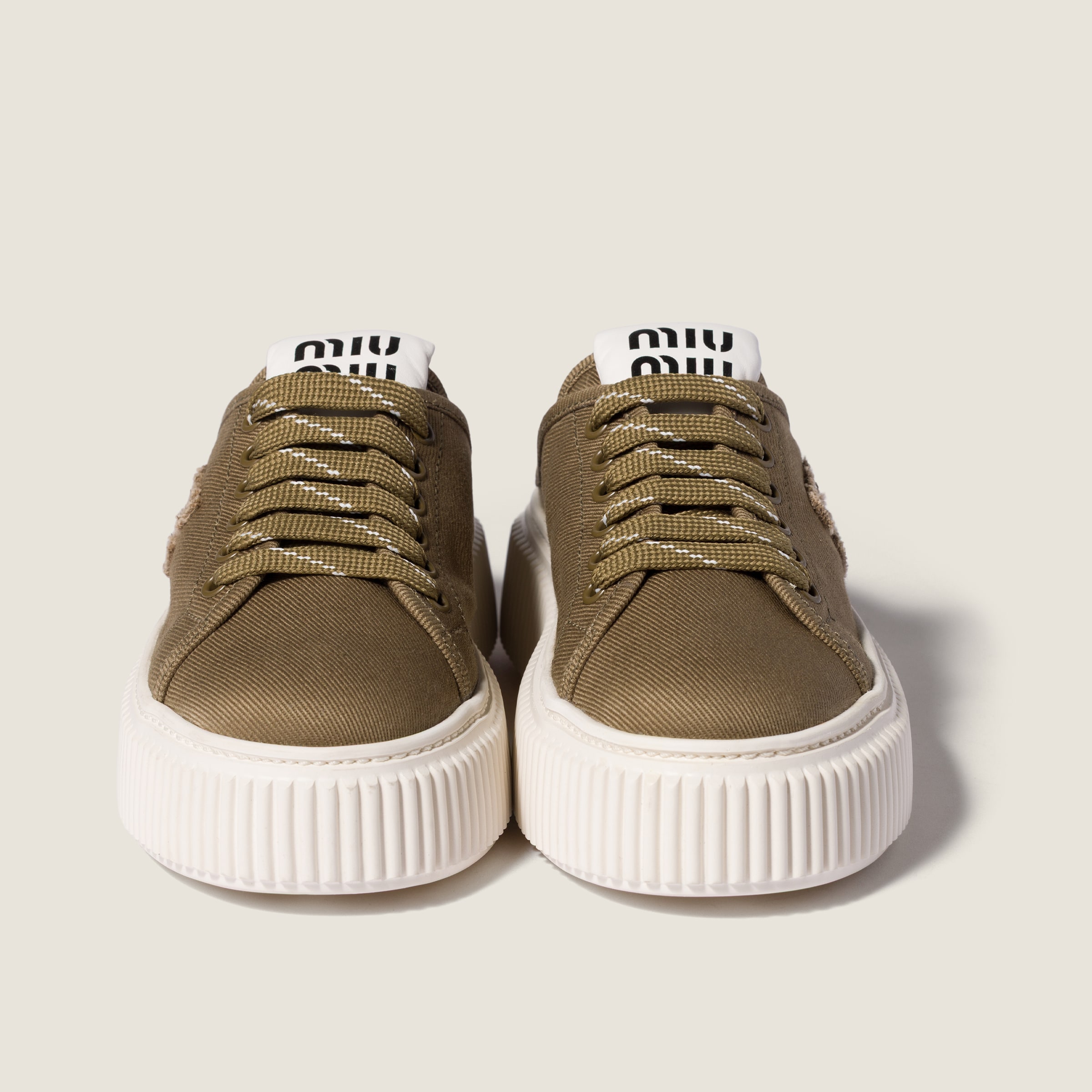 Selva Green Denim Sneaker Mules | Miu Miu - United States