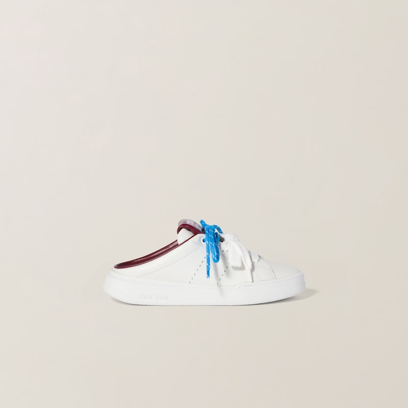 Leather sneaker mules