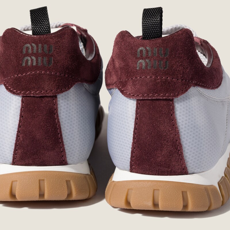 Tyre technical fabric and suede sneakers