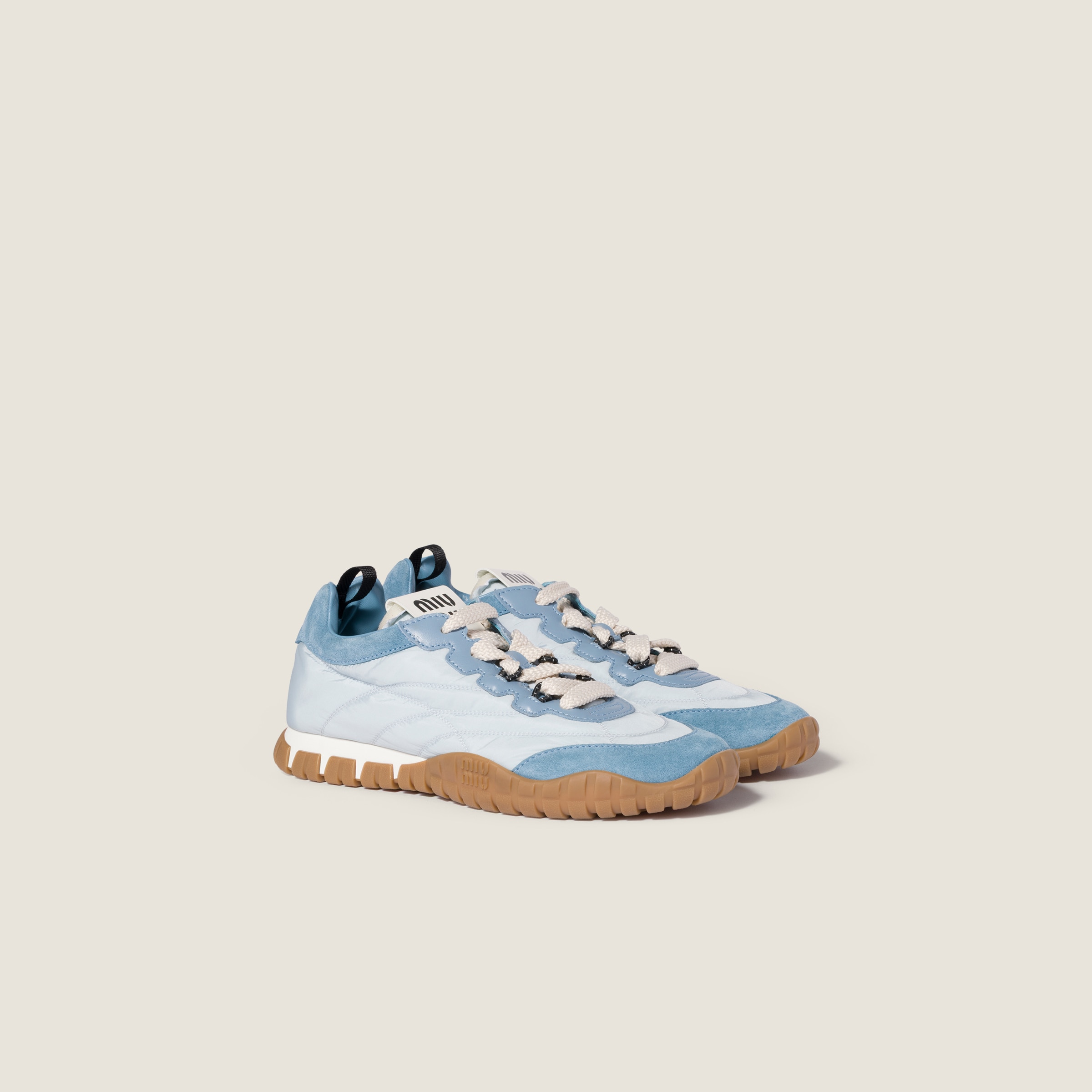 Tyre technical fabric and suede sneakers from Miu Miu - $1,170