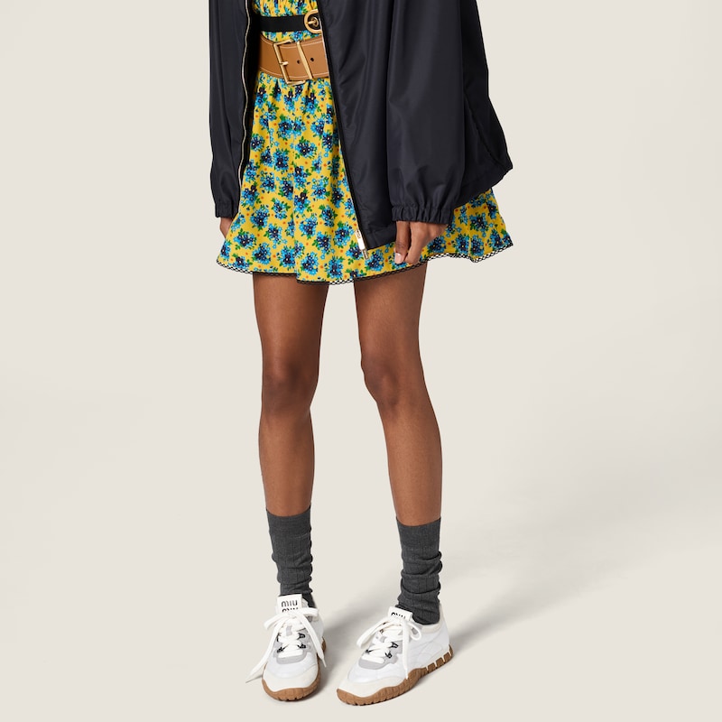 Tyre technical fabric and suede sneakers