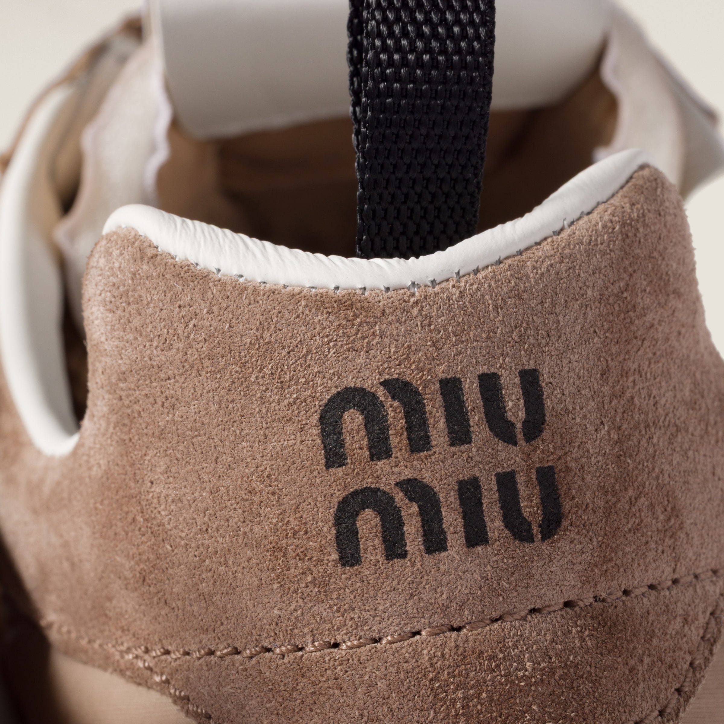 Miu Miu Tyre Technical Fabric And Suede Sneakers In Pink