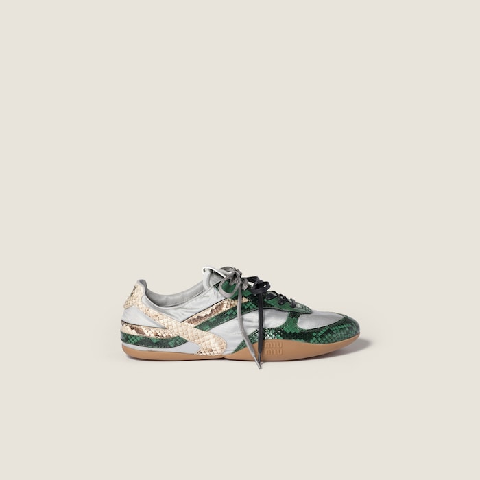 靴 Miu miu シルバー New Balance X Miu Miu 530 Sl メタリックレザーx