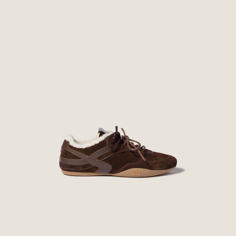 Gymnasium suede and shearling sneakers
